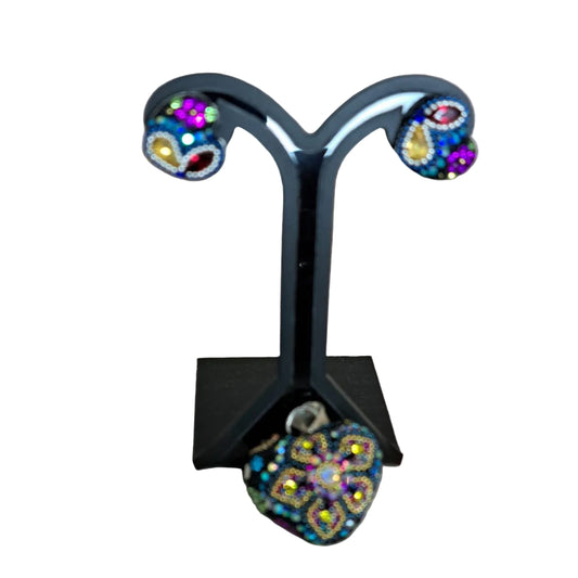Gustitos Juego Collar Aretes Corazon Colores Plata
