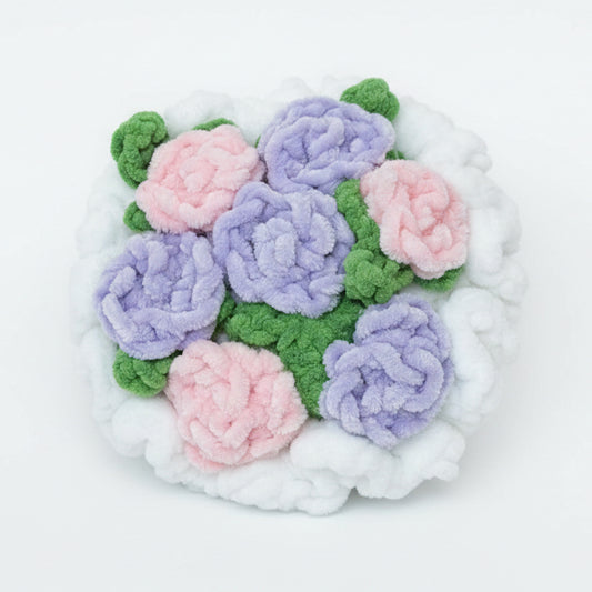 CarolinaGO Crochet Ramo Flores Chenil Rosa Lila