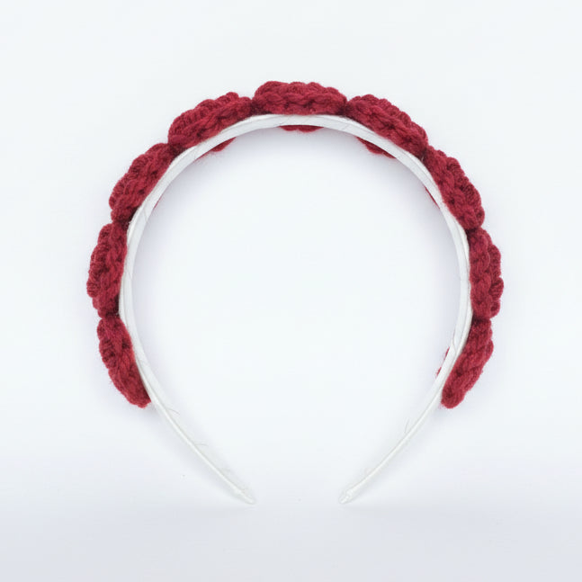CarolinaGO Crochet Diadema Corazones Rojo