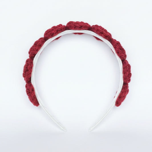 CarolinaGO Crochet Diadema Corazones Rojo