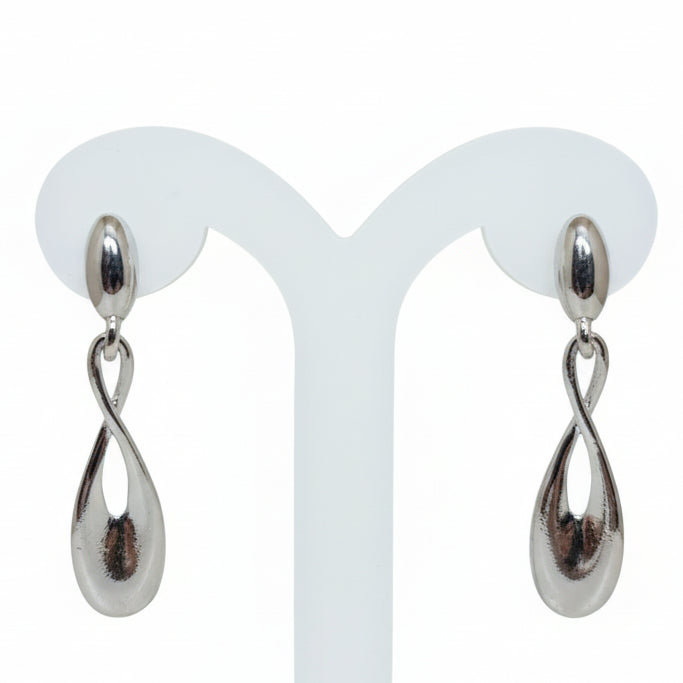 Joyeria Nice Aretes Plateado Colgante