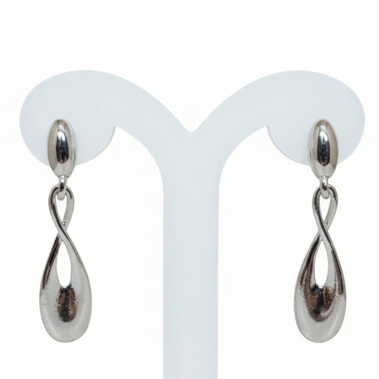 Joyeria Nice Aretes Plateado Colgante