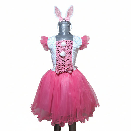 NVI Vestidos Lentejuela Diadema Blanco Rosa