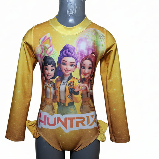 Cenicienta Traje Bano Manga Larga Huntrix Dorado