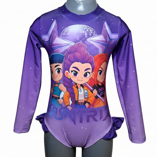Cenicienta Traje Bano Manga Larga Huntrix Morado