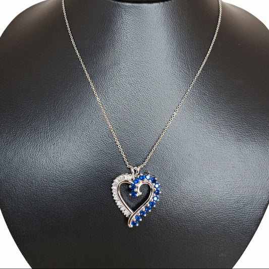 CBM KATE SPADE Cadena Dije Corazon Piedra Azul