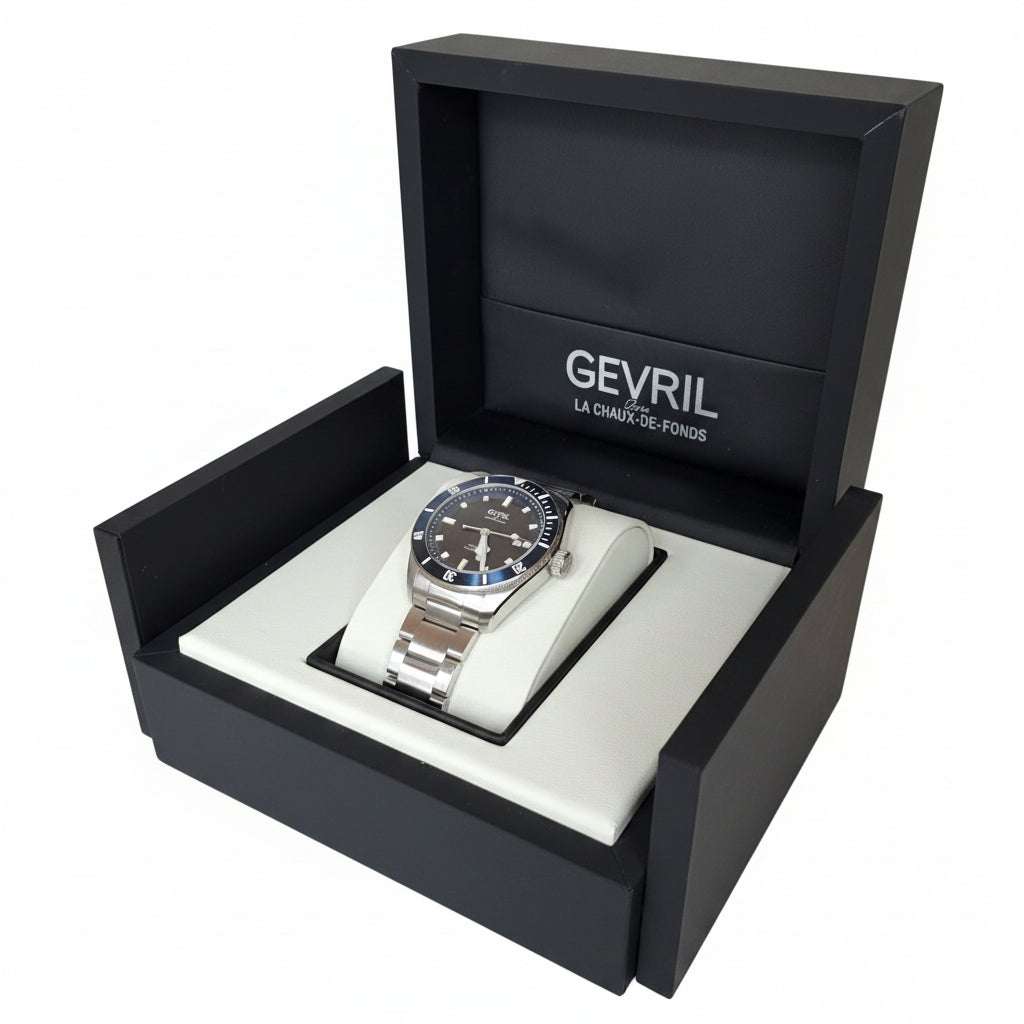 CBM GEVRIL Reloj Plateado Caratula Azul