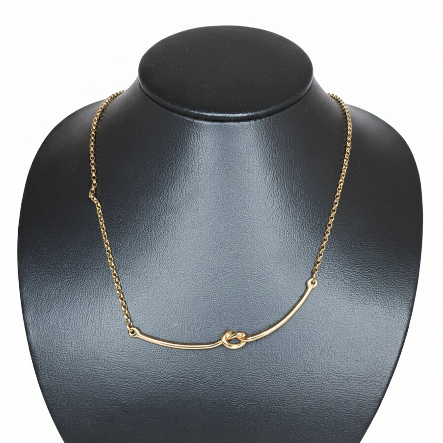 Joyeria Nice Collar Nudo Central Dorado