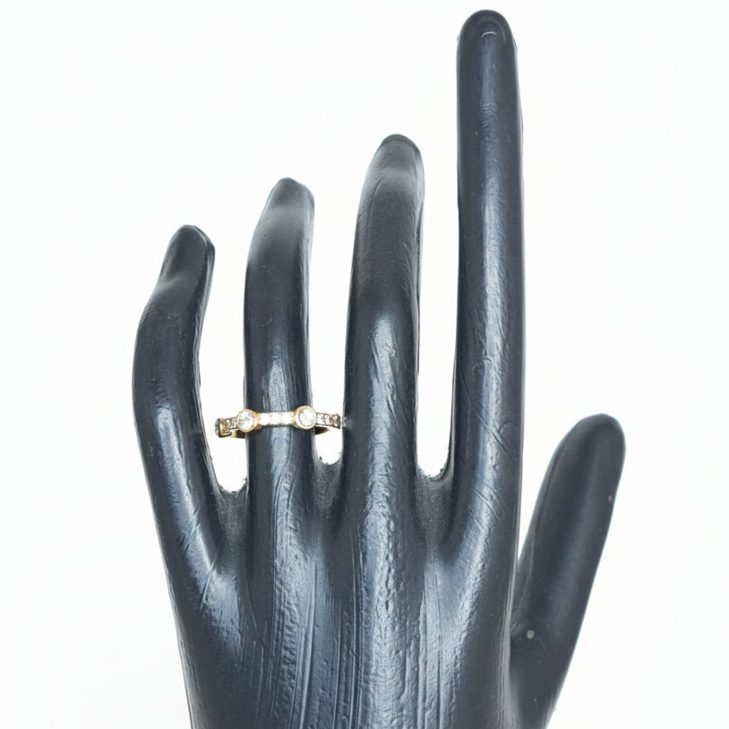 Joyeria Nice Anillo Piedras Dorado