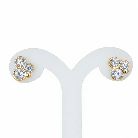 Joyeria Nice Par Arete Dorado 3 Piedras