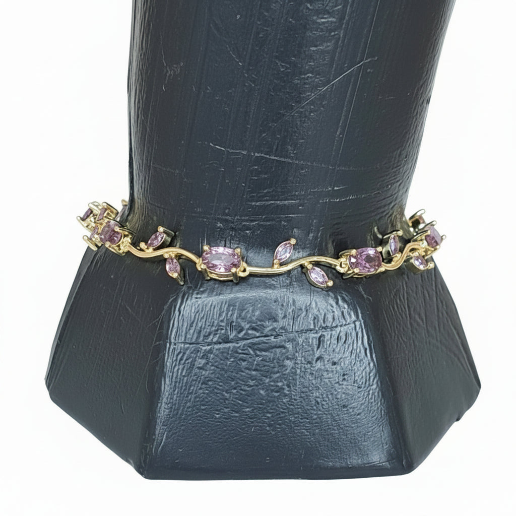 Joyeria Oro Laminado Pulsera Piedra Colores
