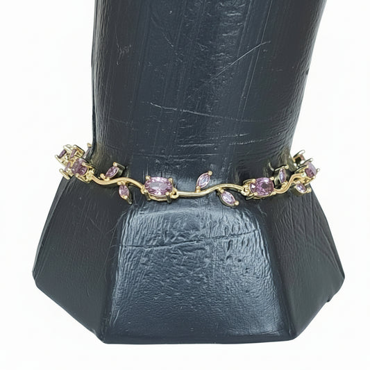 Joyeria Oro Laminado Pulsera Piedra Colores