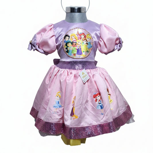 NVI Vestido Princesa Rosa Morado Lentejuelas