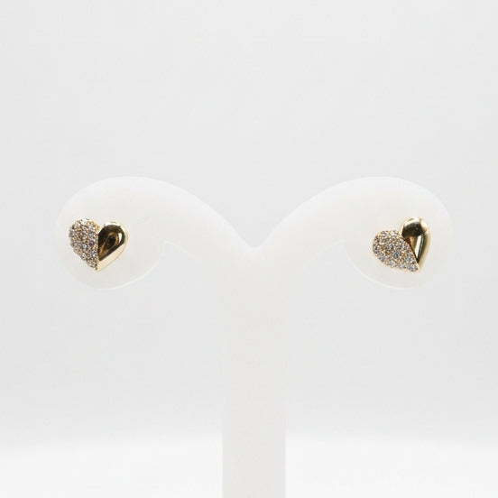 Joyeria Nice Aretes Poste Corazon Baño Oro