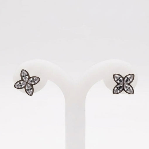 Joyeria Nice Aretes Poste Flor Baño Rodio