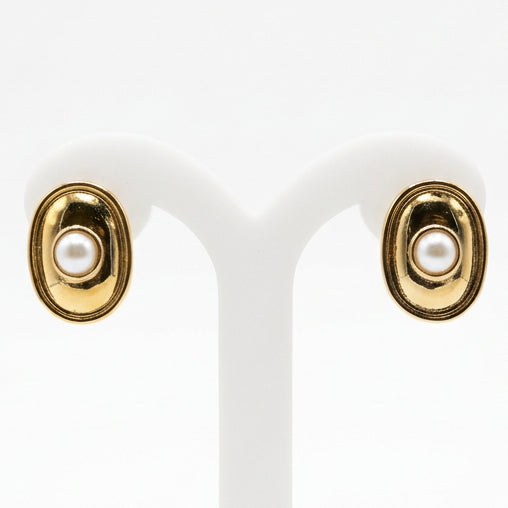 Joyeria Nice Aretes Poste Perla Baño Oro