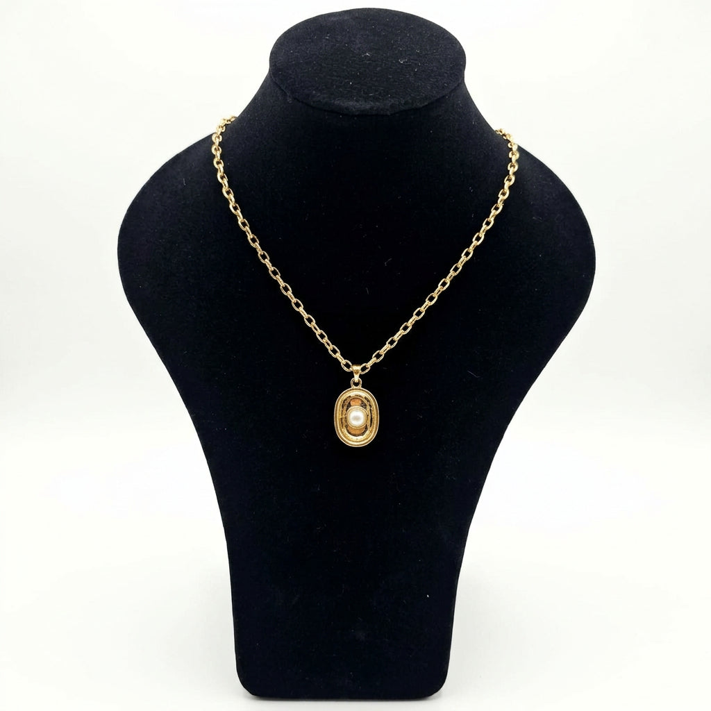 Joyeria Nice Collar Perla Baño Oro