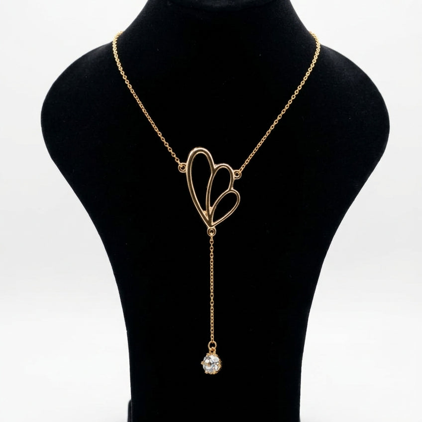 Joyeria Nice Collar Petalos Piedras Baño Oro