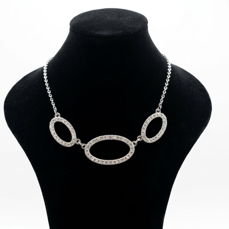Joyeria Nice Collar Ovalos Baño Platino