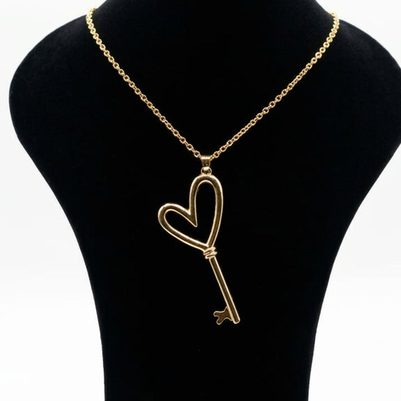 Joyeria Nice Llave Corazon Baño Oro