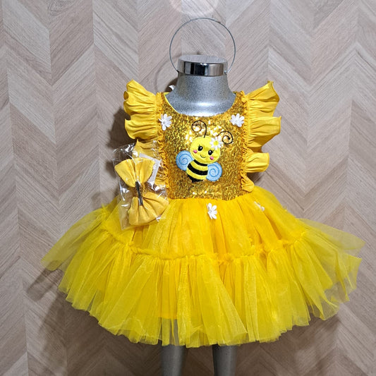 Niña Vestuarios Infantiles Vestido Abejita Gala Amarillo