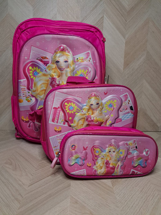 Mochila Escolar Barbie 3Pzas