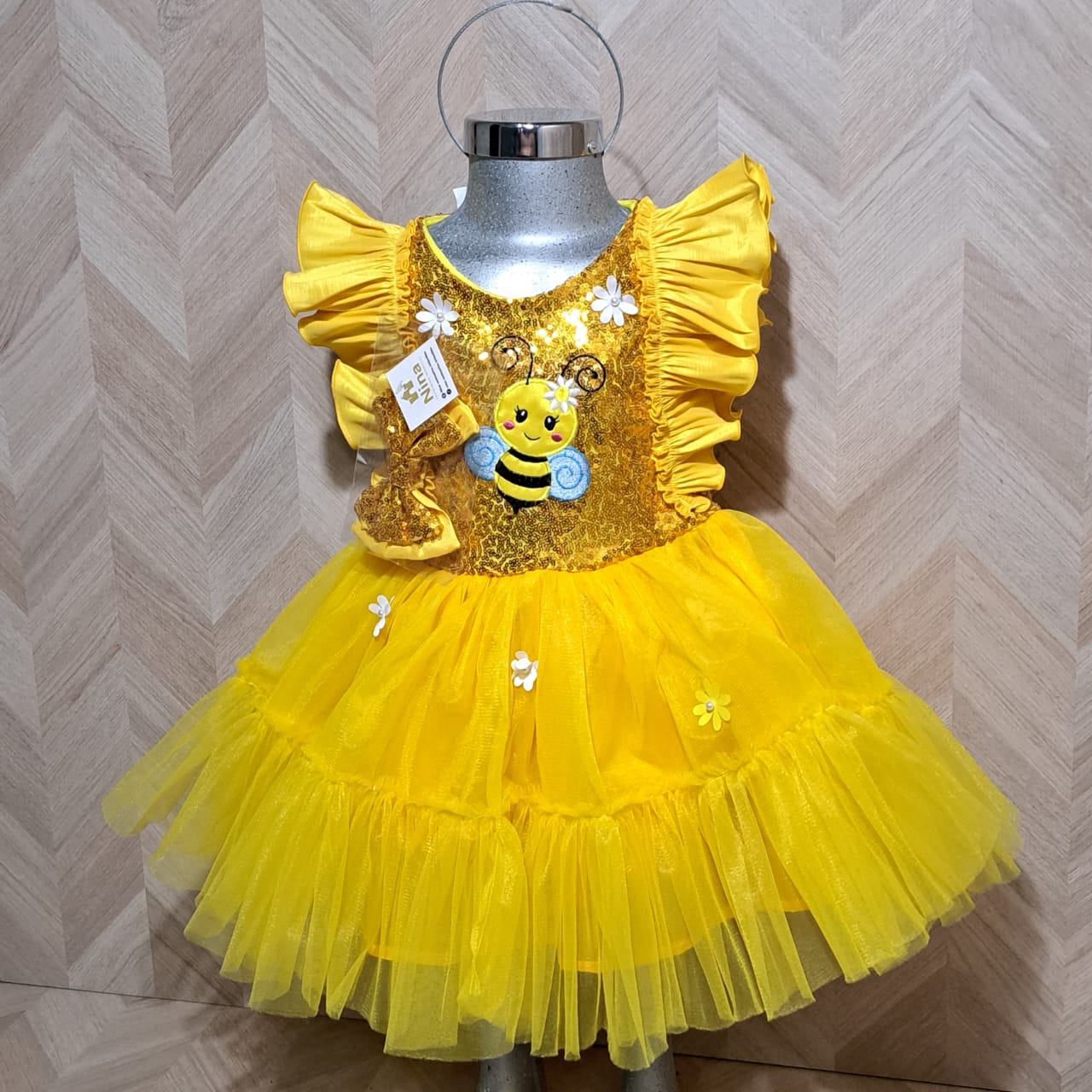 Niña Vestuarios Infantiles Vestido Abejita Gala Amarillo
